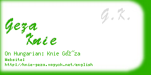 geza knie business card